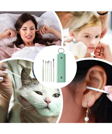 Fovolat Earwax Removal Tools | Ear Removal Tool Ear Wax Curette | Stainless Steel Ear Cleaning Tool Set with Storage Box for Adults Men and Women Light Green - Buy Online on GoSupps.com