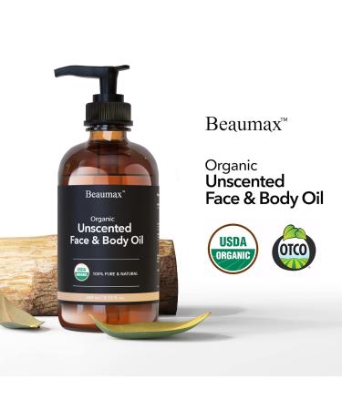 Unscented Face & Body Oil - USDA Organic Carrier Oil 240ml | Natural Skincare Hydrating & Nourishing - Buy Online on GoSupps.com