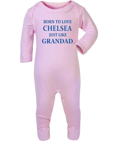 Chelsea Just Like Grandad Baby Onesie | 6-12 Months | Pink | UK Made - Buy Online on GoSupps.com