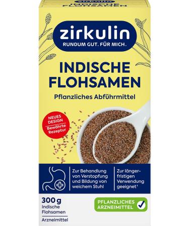 Circular Indian psyllium vegetable laxative in the event of indigestion pharmaceuticals on a vegetable basis against constipation 1 x 300g package