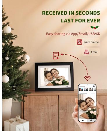 10.1 MOOLINK WiFi Digital Photo Frame - Touch Screen, HD Display, 16GB Storage - Share Photos via Email, App, USB Drive, SD Card - Black - Buy Online on GoSupps.com
