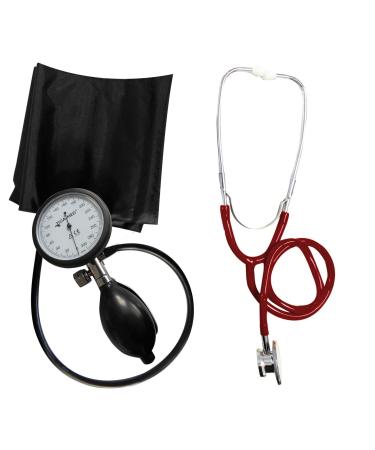 Blood pressure monitor upper arm professional Tiga Pro 1 new K 1 + double head stethoscope red stethoscope Tiga-Med