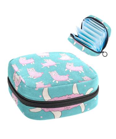 Women bands storage bags still pad holder funny pink alpaca cute cartoon sheep portable period kit pocket feminine product bag for women girls color3