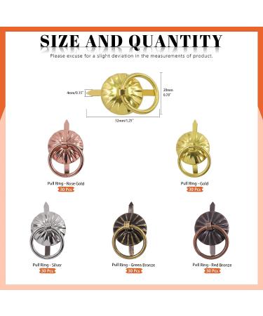 Tanstic 150Pcs Metal Brad Fasteners with Pull Rings - DIY Craft Decoration - Buy Online on GoSupps.com