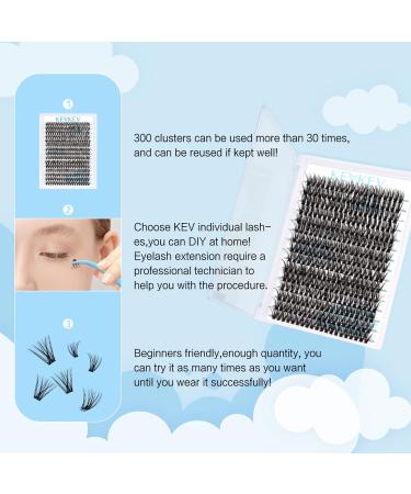 300 Pcs DIY Individual Lash Clusters - Volume Dramatic Look (50D C-12mm) - Buy Online on GoSupps.com