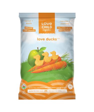 Love Ducks Organics Ducks Corn Puff Snacks Carrot Apple Baby Snacks 9 months plus 30g (Pack of 8)