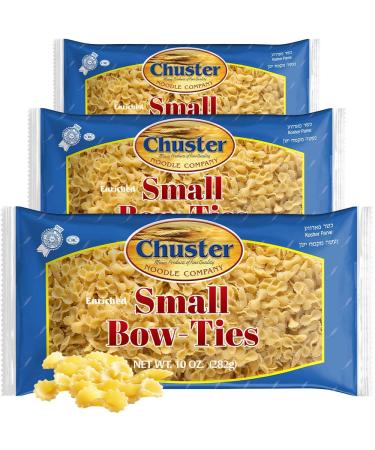 Chuster Bow Tie Farfalle Pasta | Bulk Pack of 3 Enriched Twist Noodles for Italian Entrees, Pasta Salads, Soups, and Casserole Dishes | Cooks in 10 Minutes! | Low Sodium, Kosher Pareve Large Bow Small (Pack of 3)