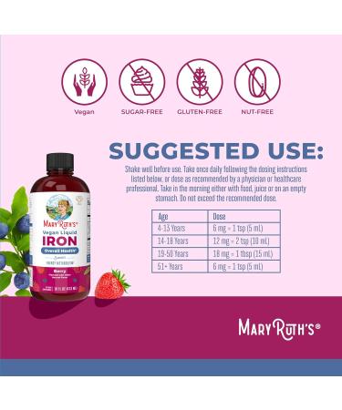 Iron Supplement for Women Men & Kids | Liquid Iron Supplement for Women Men & Kids | Iron for Healthy Blood & Oxygen | Ages 4 & Up | Sugar Free | Vegan | Non-GMO | Gluten Free | 16 Fl Oz 16 Fl Oz (Pack of 1) - Buy Online on GoSupps.com