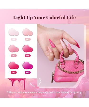 Skymore UV Nail Polish Gel Nail Polish 8 ml Gel Nail Polish for UV Lamp 6 Colours Gel Nail Polish UV Varnishes for Nails UV Gel Nail Polish Nude Gel Polish Brown Gel Polish - Buy Online on GoSupps.com