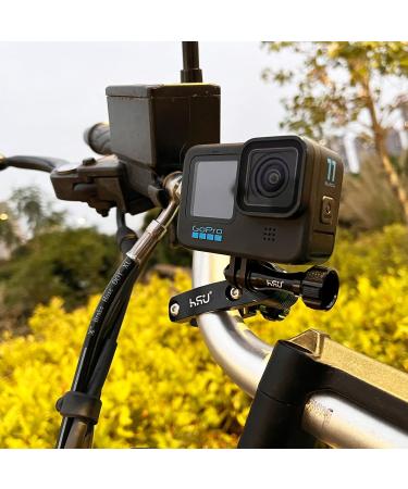 Buy HSU Aluminum Bicycle Handlebar Holder for GoPro Hero 12/11/10/8/7/6/5/4/3 & Action Cameras - 360 Rotary Mountainbike Rack - Black - Buy Online on GoSupps.com