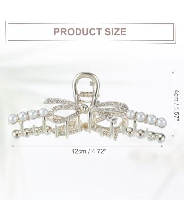 VOCOSTE Hair Clip Classic Faux Pearl Bow Hair Clip for Women Gold Tone - Buy Online on GoSupps.com