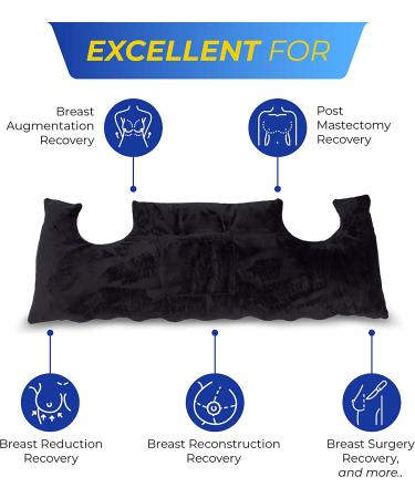 Mastectomy Pillow - Post Surgery Recovery Pillow for Breast & Heart Surgery - Ideal Gift for Surgery Recovery - Black - Buy Online on GoSupps.com