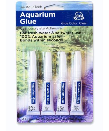 RA AquaTech Aquarium Glue Clear for Plants Corals aquascaping Instant Aquarium Safe 4pcs pack