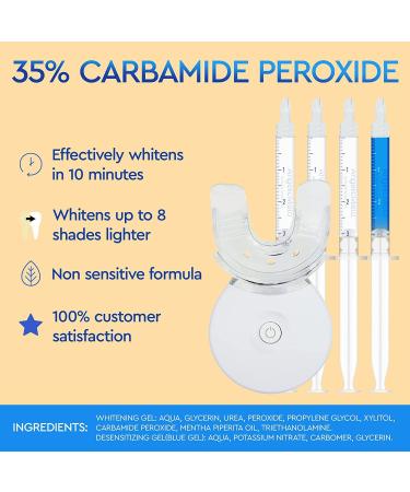 Professional Teeth Whitening Kit - 5X LED Light, 1 Mouth Tray, Desensitizing Gel, 3 Whitening Gels - 10 Minute Effect - Remove Stains at Home - 5 Piece Set - Buy Online on GoSupps.com