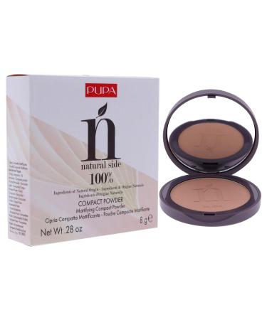 PUPA Milano Natural Side Compact Powder 003 Warm Beige - Blurring Matte Powder for Radiant Poreless Skin - Lightweight & Jojoba Oil Infused - 0.28 oz International Shipping - Buy Online on GoSupps.com