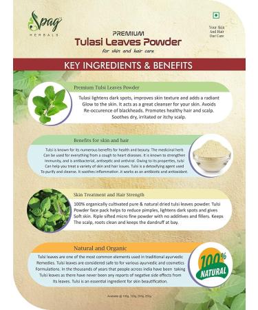  AOZA Spag Herbals Premium Organic Tulasi Powder 250g - Buy Online on GoSupps.com