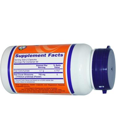 Now Foods Red Clover 375 mg - 100 Vegan Capsules for Hormonal Balance & Wellness - Buy Online on GoSupps.com