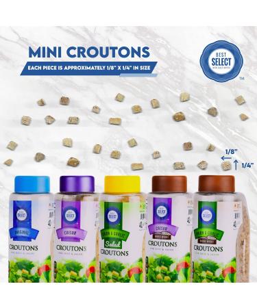 Crunchy Onion Garlic Mini Croutons for Soups and Salads - 2 Pack - 15 oz Each - Kosher Non Dairy - Resealable Container - Buy Online on GoSupps.com