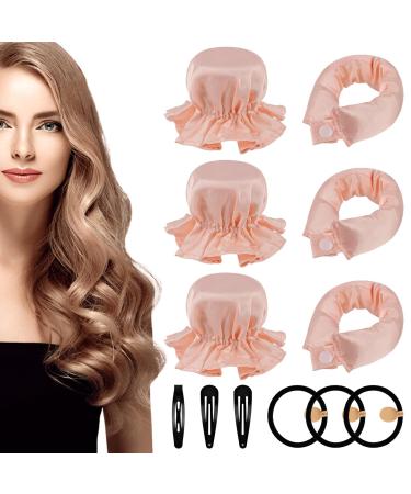 3PCS Heatless Hair Curler Satin Heatless Curls Set Heatless Curlers Headband with Hairnet Hair Curlers No Heat Overnight Curls Heatless Curlers Headband for DIY Hair Styling Tools