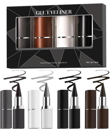 4pcs Gel Eye-liner Crayon Eye-liner Antid rapant Maquillage Pour Les Yeux S chage Rapide Formule Imperm able Et R sistante La Transpiration S chage Rapide Et preuve Des Taches 15x10x4 Po - Buy Online on GoSupps.com