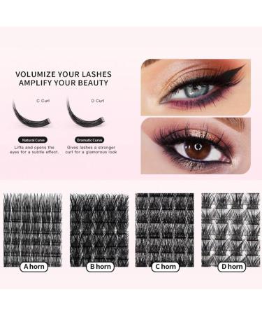 DIY Cluster Lashes Portable Lightweight Individual Lashes Cluster Various Styles for Lashes Extensions for Traveling (C with D (144 Cluster) - Buy Online on GoSupps.com