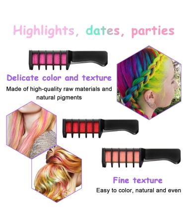 10 Colors Set Hair Chalk for Kids | Washable Temporary Hair Color | Perfect for Carnival Halloween Christmas & Parties - Buy Online on GoSupps.com