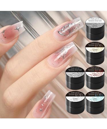 Spider Gel for Nails 6 Colors Polish Wire Drawing Nail Gel Compact Gel Liner Gel Nail Paint for Home Nail Salon Beauty Shops - Buy Online on GoSupps.com