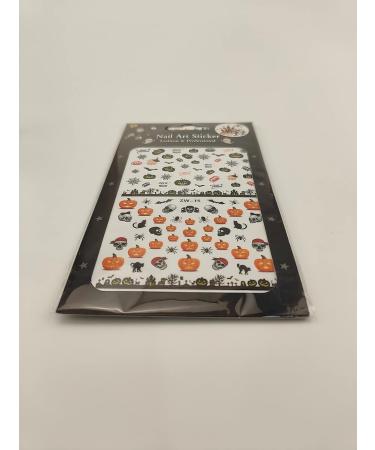 Kalolary Halloween Nail Art Stickers Decals 8 Sheets Self-Adhesive Nail Art Sticker Decals Pumpkin/Bat/Ghost/Witch/Skull Elements Nail Decorations for Halloween Party - Buy Online on GoSupps.com