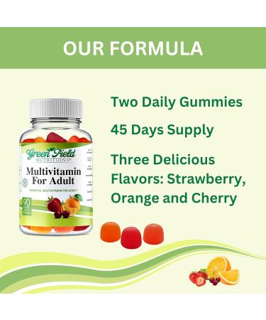 Greenfield Nutritions Halal Multivitamins for Adults | 90 Halal Vitamins for Women & Men | All Essential Gelatin Free Halal Gummy Vitamin Mineral Folic Acid Biotin Gluten Free Non-GMO Vegetarian - Buy Online on GoSupps.com