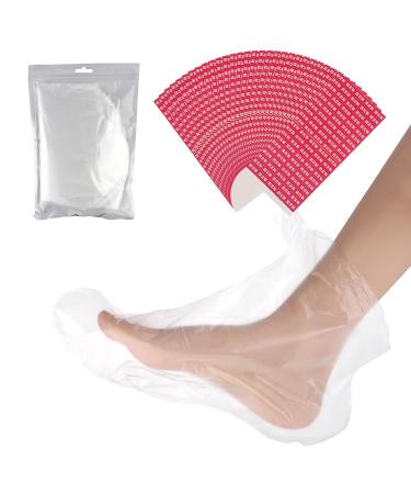 Sibba Paraffin Wax Feet Protectors Covers Refills Bath Tub Mitt 100 PCS Gloves Spa Set Disposable Plastic Socks Hot Block Therapy Foot Bags Warmer Liners Waxing Warming Nails Arthritis Kits