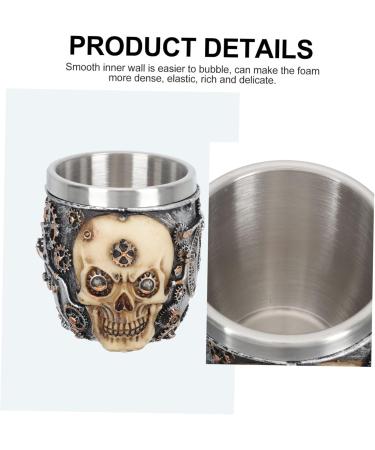 Fomiyes Stainless Steel Soap Bowl & Shaving Holder - Unbreakable Skull Design for Men - Perfect Shaving Set for Smooth Finishes - Buy Online on GoSupps.com