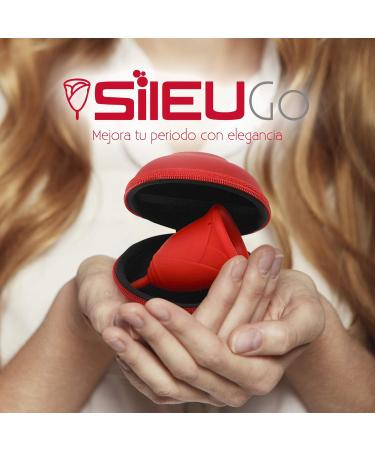 Sileu GO Pack: Eco-Friendly Menstrual Cup & Rose-Shaped Case | Size L - Red | Sustainable Alternative to Tampons & Pads - Buy Online on GoSupps.com