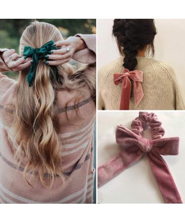 6Pcs Velvet Bowknot Hair Scrunchies Set for Women and Girls - Buy Online on GoSupps.com