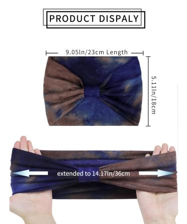 Propog Wide Hair Bands for Women - 4pcs Tie Dye Yoga & Sport Headband Set - Stylish Boho Hair Accessories - Buy Online on GoSupps.com
