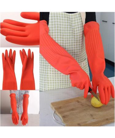Home Long Rubber Gloves for Kitchen Dishwashing Waterproof Washing Latex Gloves Red Cleaning Washing Bowls Gloves Tools Rojo - Buy Online on GoSupps.com