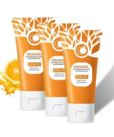 Gel exfoliant l'orange nettoyant en Profondeur hydratant Gommage hydratant Visage Corps limine Les Points Noirs Gommage pour Tous Les Types de Peau 3pcs
