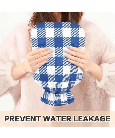 Blue Buffalo Plaid Karo Hot Water Bottle | 1L Heat Pack for Pain Relief | Ideal for Women Girls & Children - Buy Online on GoSupps.com