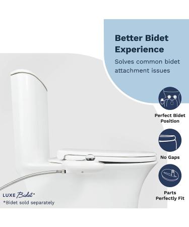 LUXE Bidet Luxe TS1008E Elongated Toilet Seat - Slow Close, Quick Release Hinges, Non-Slip Bumpers (White) - Buy Online on GoSupps.com