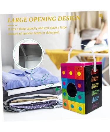 Zerodeko 3pcs washing powder storage bucket laundry tin container containers with lids laundry snack container Storage Container storage jar wrought iron Metal - Buy Online on GoSupps.com