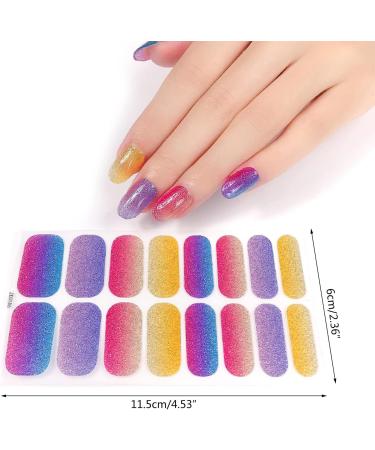 Glitter Cow Pattern Semi Cured Gel Nail Polish Strips Self Adhesive Full Nail Wraps Nail Polish Stickers Semi Cured Gel Nail Polish Strips - Buy Online on GoSupps.com
