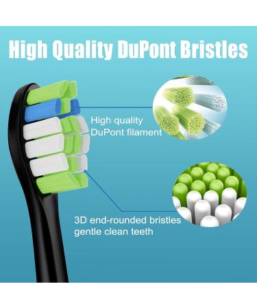 Replacement Toothbrush Heads for Philips Sonicare DiamondClean & ProtectiveClean | 16 Black Heads Compatible with C2 4100 6100 6500 5100 - International Shipping Available - Buy Online on GoSupps.com