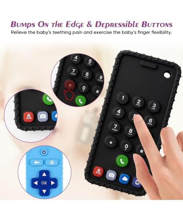 Teething Toys for Babies 2 Pack Baby Teething Toys Baby Toys 3-6 Months 6-12 Months Mobile Phone & Remote Control Teether for Baby Toddler Infant Baby Boy Girl Teether Chew Toys - Buy Online on GoSupps.com