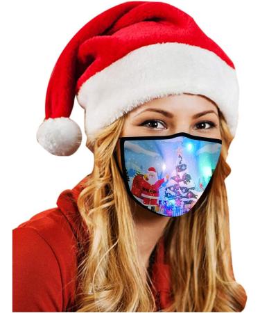 Riou Christmas Face Mask LED - Washable Funny Adult Motif Protection Scarf | Multifunctional Fabric Bandana - Buy Online on GoSupps.com