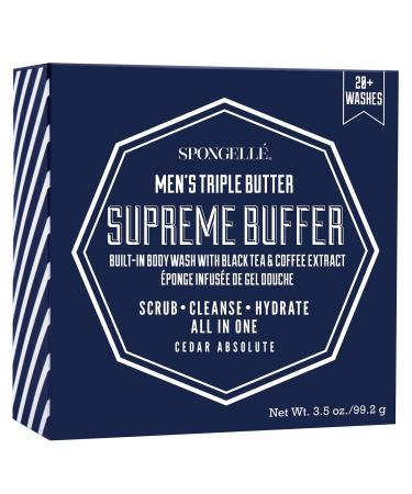 Spongell  Men's Triple Butter Supreme Body Wash Infused Buffer  Cedar Absolute