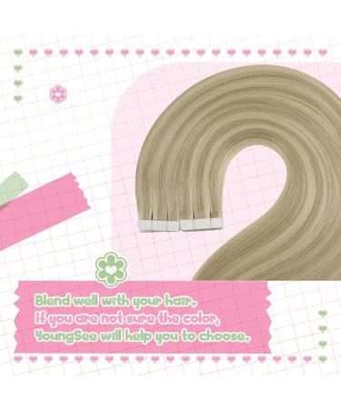 Youngsee Tape In Extensions - Real Hair Blond & Gold Highlights | Invisible Skin Weft | 35cm | 50g | #16/25 & #P16/22 - Buy Online on GoSupps.com