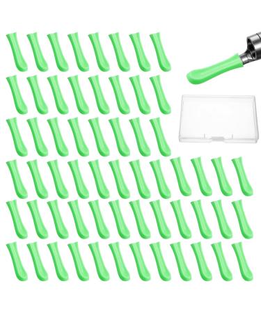 Guduling 60 Pcs Ear Camera Replacement Tips Silicone Ear Wax Removal Tips Ears Camera Tip for Teens Adults Wet/Dry Ears Waxing Removal Endoscope Green