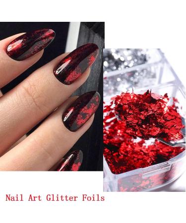 12 Grids Gold Nail Foils - Holographic Aluminum Glitter Sequins for Nail Art - Mirror Effect Designs - Nail Sticker Decals and DIY Decorations - Buy Online on GoSupps.com
