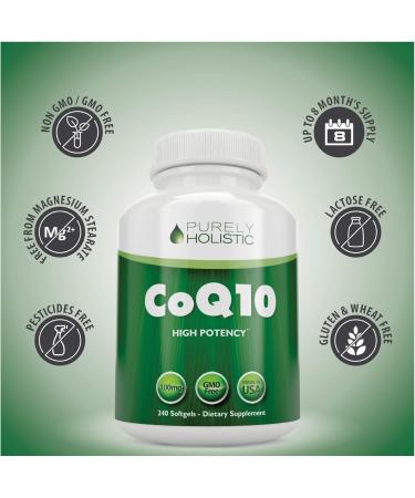 Purely Holistic CoQ10 100mg + Vitamin C 1000mg with Rosehip & Acerola Cherry Bioflavonoid - 120 Softgels & 365 Capsules Bundle - Made in USA - Buy Online on GoSupps.com