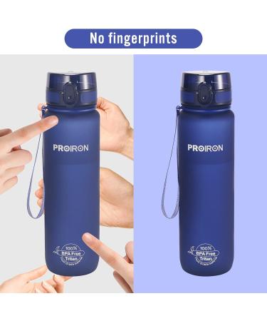 Proiron 1L/500ml Bike Bottle - Tritan Leakproof Sports Water Bottle with Tea Filter & Replacement Seals - Blue - Buy Online on GoSupps.com