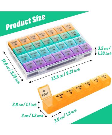 Mossime Large Monthly Pill Box Organiser 4 Week Pill Boxes 7 Day 1 Times a Day Compartments Tablet Organiser Box 28 Day with Dust-Proof Case Vitamin Meds Supplement Container for Family Multicoloured - Buy Online on GoSupps.com